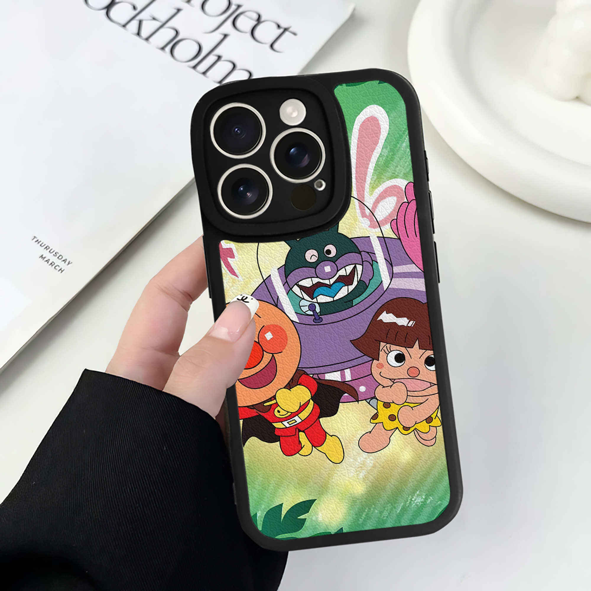 （画像用） アンパンマン Anpanman 【iPhone 16シリーズ対応】シリコンスマホケース（レザー調） 材質：シリコン